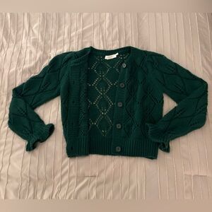 ASTR Emerald Green Button-Up Sweater